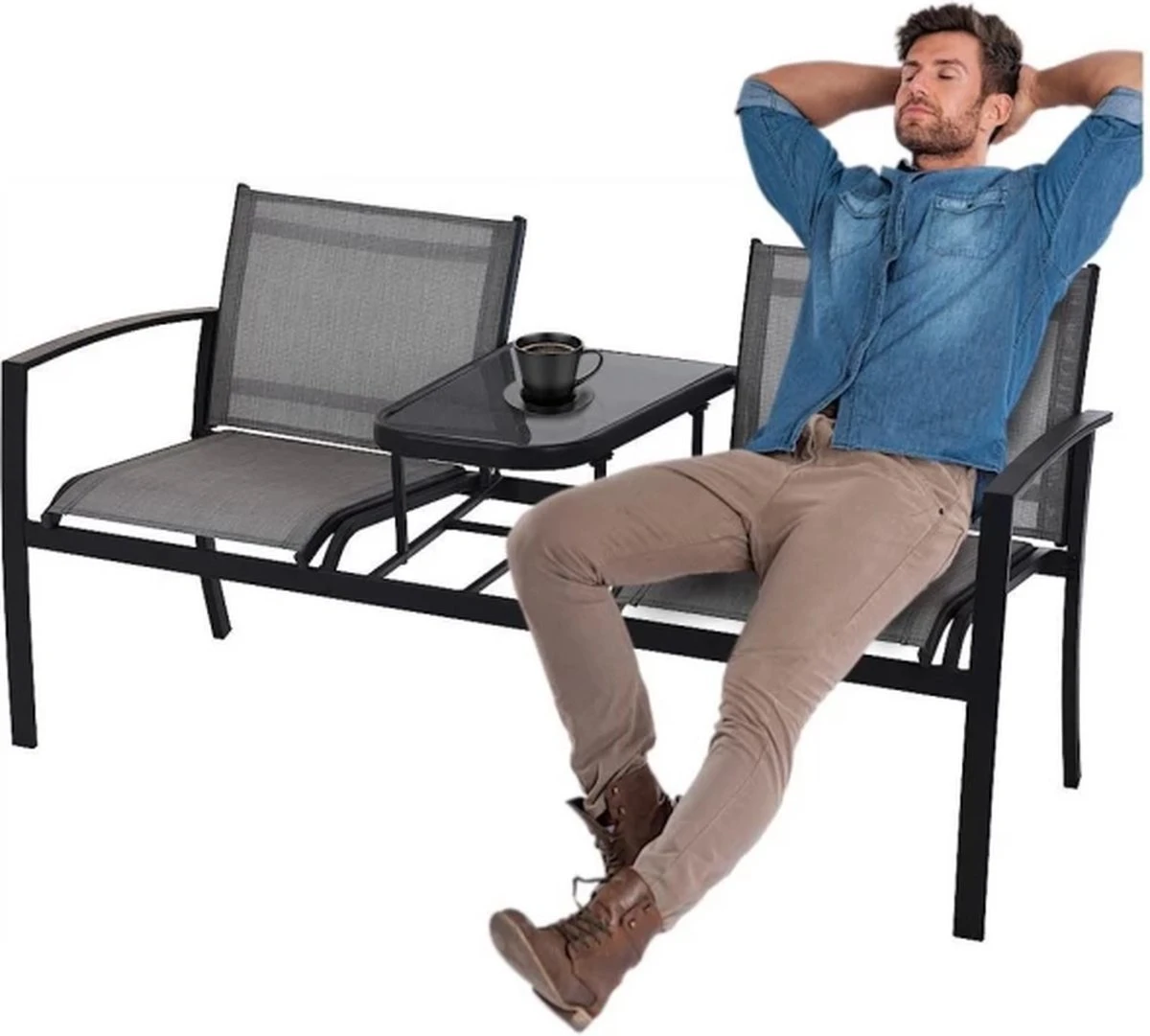 Pro Garden ProGarden Tuinbankje Met Tafel Tweepersoons 5 Pro Garden ProGarden Tuinbankje Met Tafel Tweepersoons - Afbeelding 3