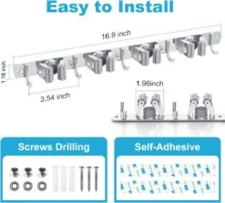 BOTC Bezemhouder - 5 Houders 6 Haken Bezem Ophangsysteem - Zeflklevend - Opbergsysteem - Ophanghaken - Tuingereedschap - Gereedschap Opbergen 12 BOTC Bezemhouder - 5 Houders 6 Haken Bezem Ophangsysteem - Zeflklevend - Opbergsysteem - Ophanghaken - Tuingereedschap - Gereedschap Opbergen -Tuingereedschap Serie Winkel 1200x1084 1