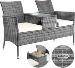 Casaria Polyrattan Tuinbank - Incl. Tafel & Kussens 7 Cm - Grijs 19 Casaria Polyrattan Tuinbank - Incl. Tafel & Kussens 7 Cm - Grijs -Tuingereedschap Serie Winkel 1200x1084 3