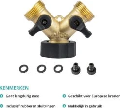 Sens Design Waterverdeler 2-weg – Messing – Past Op Europese Kranen -Tuingereedschap Serie Winkel 1200x1085 6