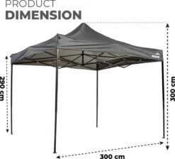 MaxxGarden Easy-up Partytent - 3x3m - Standaard - Waterdicht - Opvouwbaar - Inclusief Draagtas - Antraciet 11 MaxxGarden Easy-up Partytent - 3x3m - Standaard - Waterdicht - Opvouwbaar - Inclusief Draagtas - Antraciet -Tuingereedschap Serie Winkel 1200x1086 5