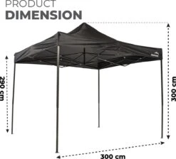 MaxxGarden Easy-up Partytent - 3x3m - Standaard - Waterdicht - Opvouwbaar - Inclusief Draagtas - Zwart -Tuingereedschap Serie Winkel 1200x1086 8