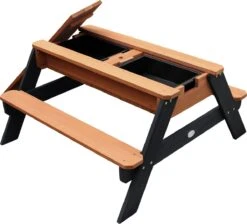 AXI Nick Zand & Water Picknicktafel In Antraciet/Bruin - Parasol Blauw/Wit - Picknick Tafel Voor Kinderen Van Hout -Tuingereedschap Serie Winkel 1200x1087