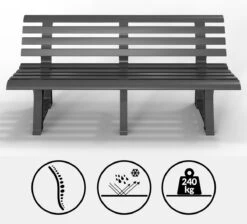 Casaria Tuinbank Orchidea – Kunststof/240kg Belastbaar – Antraciet -Tuingereedschap Serie Winkel 1200x1089 2