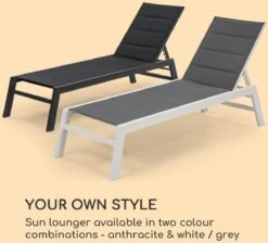 Blumfeldt Renazzo Lounge Ligstoel - Ligbed Voor De Tuin - Aluminium Tuinstoel - 6 Standen - Waterafstotend - Bekleding Van 70 % Pvc En 30 % Polyetheen - Zwart -Tuingereedschap Serie Winkel 1200x1089 3