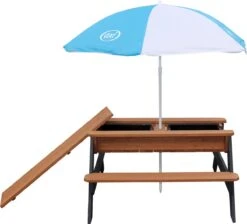 AXI Nick Zand & Water Picknicktafel In Antraciet/Bruin - Parasol Blauw/Wit - Picknick Tafel Voor Kinderen Van Hout -Tuingereedschap Serie Winkel 1200x1089 5