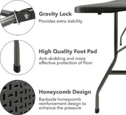 MaxxGarden Vouwtafel - Zwart - Rotanlook - 180x75x74 Cm -Tuingereedschap Serie Winkel 1200x1099 4