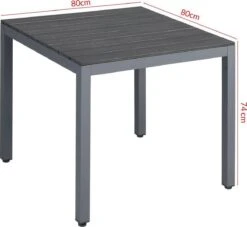 Tuinset 4 + 1 Klapstoelen Tuintafel – Aluminium 80x80cm - Grijs -Tuingereedschap Serie Winkel 1200x1102 4