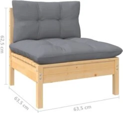 VidaXL 3-delige Loungeset Met Grijze Kussens Massief Grenenhout -Tuingereedschap Serie Winkel 1200x1105 3