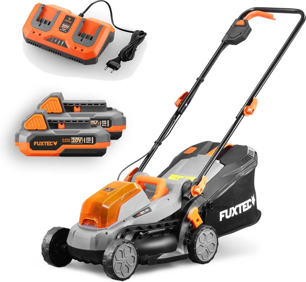 FUXTEC Grasmaaier Accu 40V (2x 20V) - Set Met Batterij (2x 2Ah) En Lader (2.4A Dubbellader) 3 FUXTEC Grasmaaier Accu 40V (2x 20V) - Set Met Batterij (2x 2Ah) En Lader (2.4A Dubbellader)