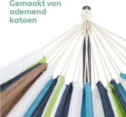 Vita5 Hangmat Met Standaard – 2 Persoons – Incl. Bekerhouder – 205kg Draaggewicht – Groen/Blauw -Tuingereedschap Serie Winkel 1200x1111 4