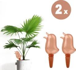 Waterdruppelaar Voor Planten 2 Stuks - Waterbol Kamerplanten - Automatisch Watergeefsysteem - Vogel - Roze