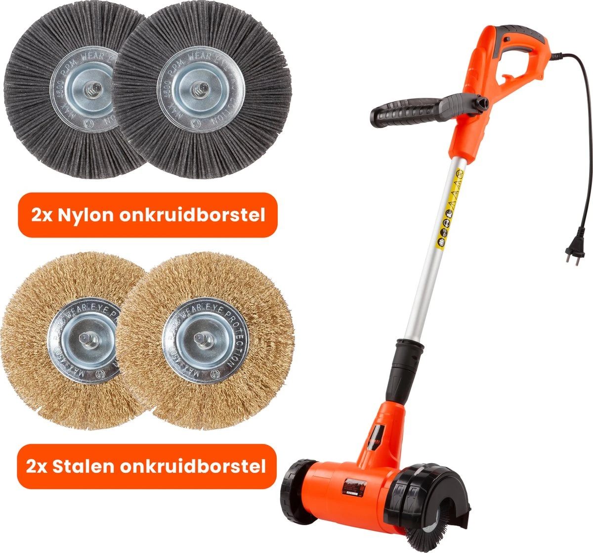 Elektrische Onkruidborstel 400W - Inclusief 4 Borstels - 11cm Diameter - Voegenreiniger - Stalen En Nylon Borstel - Voegenborstel - Onkruidverwijderaar - Set Van 4 Borstels - Onkruidverdelger - Voegborstel 3 Elektrische Onkruidborstel 400W - Inclusief 4 Borstels - 11cm Diameter - Voegenreiniger - Stalen En Nylon Borstel - Voegenborstel - Onkruidverwijderaar - Set Van 4 Borstels - Onkruidverdelger - Voegborstel