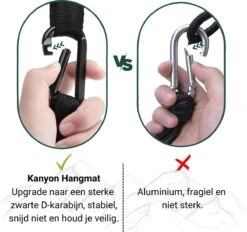 Kanyon Hangmat - Incl. Karabijnhaken En Riemen - Licht Parachutestof - 260 X 140 Cm - Tot 200kg - Groen/Khaki -Tuingereedschap Serie Winkel 1200x1125 2