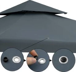 Casaria Paviljoen Lorca 3x3m - UV-bescherming 50+ Metaal - Antraciet -Tuingereedschap Serie Winkel 1200x1127 7