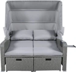 Polyrattan Patio Rieten Meubels Set Voor 2 Personen-Outdoor Rattan Sofa Set Met Intrekbare Luifel-lounge Bank-PE Rotan Loveseat Voor Achtertuin Veranda Tuin Zwembad Balkon-grijs -Tuingereedschap Serie Winkel 1200x1128 5