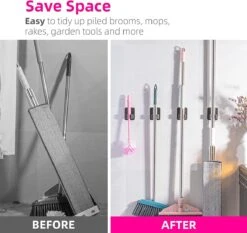 BOTC Bezemhouder - 4 Stuks - RVS - Bezem Ophangsysteem - Bezem Houder - Tuingereedschap - Zwart 12 BOTC Bezemhouder - 4 Stuks - RVS - Bezem Ophangsysteem - Bezem Houder - Tuingereedschap - Zwart -Tuingereedschap Serie Winkel 1200x1134 2