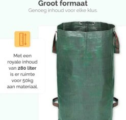 Goliving Tuinafvalzak - Set Van 2- Tuinafvalzakken Opvouwbaar - Tuinzak - Tuinafvalemmer - 2x 280 Liter - Groen -Tuingereedschap Serie Winkel 1200x1136