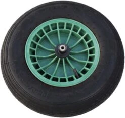 FORT 2PLy Kruiwagenwiel 400x100mm, Kunststof Velg, Kleur Groen, Luchtband -Tuingereedschap Serie Winkel 1200x1138
