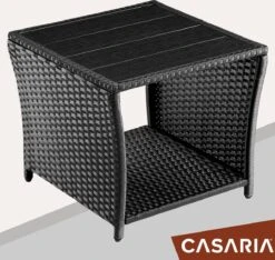 Casaria Polyrattan Bijzettafel - WPC Tafelblad 45x45x40cm – Zwart -Tuingereedschap Serie Winkel 1200x1138 5