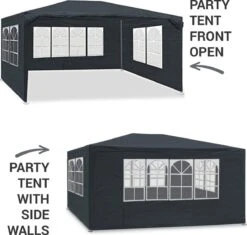 MaxxGarden Partytent - Paviljoen - 3x4m - Incl. Zijwanden - Waterdicht - Antraciet -Tuingereedschap Serie Winkel 1200x1142 5