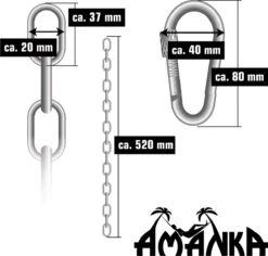 2x 50cm Hangende Stoelketting Tot 230kg - 4 Karabiners - Schommel Hangmat Bokszak Ophanging -Tuingereedschap Serie Winkel 1200x1145 2