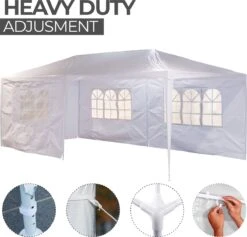 MaxxGarden Partytent - Paviljoen - 300 X 600 X 250 Cm - Met Zijwanden - Waterdicht Pro - 32mm Buizen – Wit -Tuingereedschap Serie Winkel 1200x1153 3