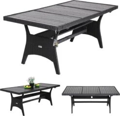 Casaria Polyrattan Tuintafel - WPC Tafelblad 190x90x74 Cm – Zwart 15 Casaria Polyrattan Tuintafel - WPC Tafelblad 190x90x74 Cm – Zwart -Tuingereedschap Serie Winkel 1200x1154 3