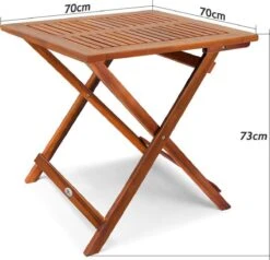 Casaria Bijzettafel Acacia Hout- Inklapbaar - 70x70x73 Cm Bruin -Tuingereedschap Serie Winkel 1200x1154 4