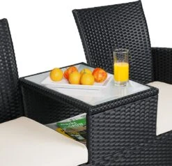 Casaria Polyrattan Tuinbank - Incl. Kussen - 143x55x88 Cm Zwart 17 Casaria Polyrattan Tuinbank - Incl. Kussen - 143x55x88 Cm Zwart -Tuingereedschap Serie Winkel 1200x1155 1