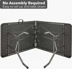 MaxxGarden Vouwtafel - Zwart - Rotanlook - 180x75x74 Cm -Tuingereedschap Serie Winkel 1200x1156 11