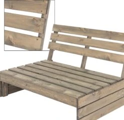 Pro Garden Palletbank - 120 Cm - 2-zits -Tuingereedschap Serie Winkel 1200x1158 4