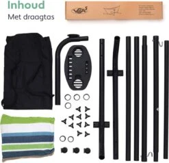 Vita5 Hangmat Met Standaard – 2 Persoons – Incl. Bekerhouder – 205kg Draaggewicht – Groen/Blauw -Tuingereedschap Serie Winkel 1200x1158 7