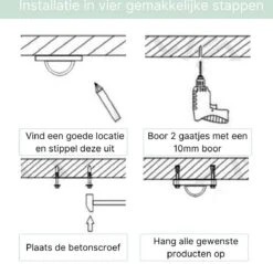 XYZ Goods - Luxe Plafondhaak - Hangmat Bevestigingsset - Schommelhaak - Ophangsysteem - Ophanghaak - Plafondbeugel - Bokszak - Schommelstoel - Hangstoel - RVS -Tuingereedschap Serie Winkel 1200x1161 2
