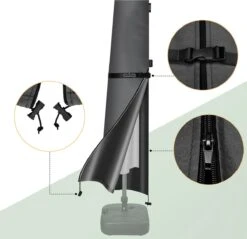 Kingsleeve Parasolhoes Tot Ø 330cm - Weerbestendig Robuust - Grijs -Tuingereedschap Serie Winkel 1200x1163 2