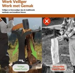 Miseru Houtklover – Zonder Bijl – No Axe – HANDMADE In Holland Houtsplijter – Houtkliever – Houtklover Voor Aanmaakhout – Ook Voor Stammen - Metaal -Tuingereedschap Serie Winkel 1200x1168 8