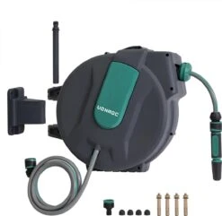 VONROC Automatische Slanghaspel – Incl. 25m Tuinslang, Aansluitslang, Spuitstuk, Koppelingen & Kraanaansluiting -Tuingereedschap Serie Winkel 1200x1170 12