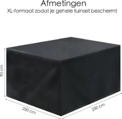 Merkloos Beschermhoes Voor Tuinmeubelen - 250x250x90cm - Zwart -Tuingereedschap Serie Winkel 1200x1170 8