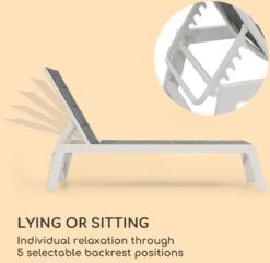 Blumfeldt Renazzo Lounge Ligstoel - Ligbed Voor De Tuin - Aluminium Tuinstoel - 6 Standen - Waterafstotend - Bekleding Van 70 % Pvc En 30 % Polyetheen - Grijs -Tuingereedschap Serie Winkel 1200x1171 7