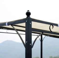 Outsunny Pergola Partytent Paviljoen Overkapping Tent Metaal Crème 297x297 Cm 84C-038 -Tuingereedschap Serie Winkel 1200x1175 8