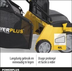 Powerplus POWXG7513 Elektrische Verticuteermachine - Mos Verwijderaar - 1400W - 320mm Maaibreedte - 45L Opvangbak - Incl. Gazonbeluchter/grasbeluchter -Tuingereedschap Serie Winkel 1200x1179 6
