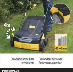 Powerplus POWXG7513 Elektrische Verticuteermachine - Mos Verwijderaar - 1400W - 320mm Maaibreedte - 45L Opvangbak - Incl. Gazonbeluchter/grasbeluchter -Tuingereedschap Serie Winkel 1200x1180