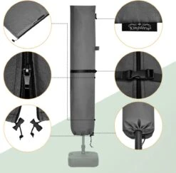 Kingsleeve Parasolhoes Tot Ø 330cm - Weerbestendig Robuust - Grijs -Tuingereedschap Serie Winkel 1200x1181 8