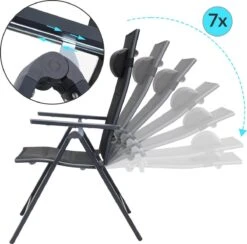 Casaria Tuinstoel Aluminium - 2 Stuks Inklapbaar - Antraciet -Tuingereedschap Serie Winkel 1200x1183 5