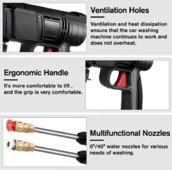 Merkloos Drillpro Elektrische Accu - Hogedrukreiniger - 30Bar - Multifunctioneel Mondstuk - Draagbaar Oplaadbaar Snoerloos - Zwart -Tuingereedschap Serie Winkel 1200x1191 1
