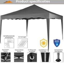 Easy Up Partytent - Partytent - Paviljoen - Partytent Opvouwbaar - Partytent 3x3 - Partytent Met Zijwanden - Inclusief Trolley - Waterdicht - UV 50+ Bescherming - Met Ramen - 16 Kg - Staal - Antraciet - 300 X 300 Cm 15 Easy Up Partytent - Partytent - Paviljoen - Partytent Opvouwbaar - Partytent 3x3 - Partytent Met Zijwanden - Inclusief Trolley - Waterdicht - UV 50+ Bescherming - Met Ramen - 16 Kg - Staal - Antraciet - 300 X 300 Cm -Tuingereedschap Serie Winkel 1200x1191 14