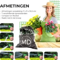 Uitrekbare Tuinslang Tot 15 Meter Van MD-goods ® - Tuinsproeier - Tuin Besproeien - Waterslang - Sproeikop - Groen - Flexibel Elastisch -Tuingereedschap Serie Winkel 1200x1191 16