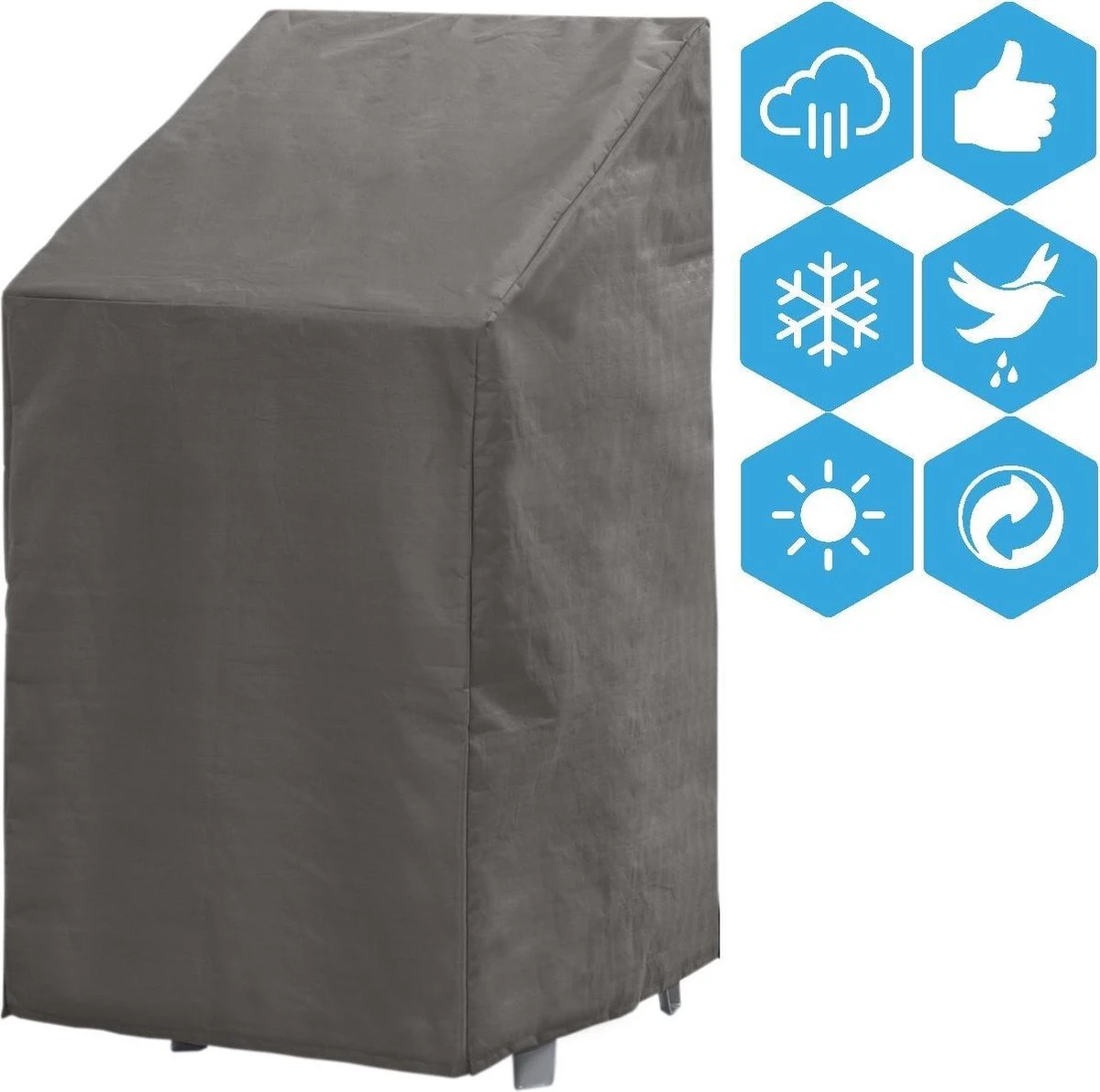 Weersbestendige Beschermhoes Stoel (4 Tot 6 Stapelstoelen) | 66 X 95 X 133/93 Cm (L) | Premium | Waterproof | TÜV Rheinland Gecertificeerd | Hoes Voor Tuin | Waterdicht | Solution Dyed (verkleuring Onmogelijk) | Grijs / Antraciet 3 Weersbestendige Beschermhoes Stoel (4 Tot 6 Stapelstoelen) | 66 X 95 X 133/93 Cm (L) | Premium | Waterproof | TÜV Rheinland Gecertificeerd | Hoes Voor Tuin | Waterdicht | Solution Dyed (verkleuring Onmogelijk) | Grijs / Antraciet