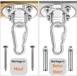 Plafondhaak – Voor Beton En Hout - Hangstoel – Hangmat – Bokszak – RVS – Binnen En Buiten – Ophangsysteem – Ophanghaak – 400KG -Tuingereedschap Serie Winkel 1200x1194 4