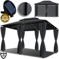 El Jardin - Partytent - 4x3 - Waterdicht Dak - Wanden - Solar - Antraciet Paviljoen -Tuingereedschap Serie Winkel 1200x1197 25